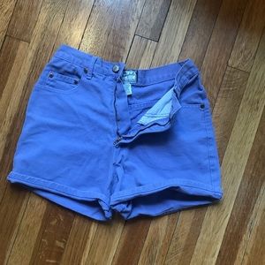 Vintage 80s 90s high-waisted purple denim shorts